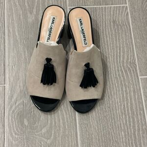 Karl Lagerfeld Women's Black and Tan Mules Very nice